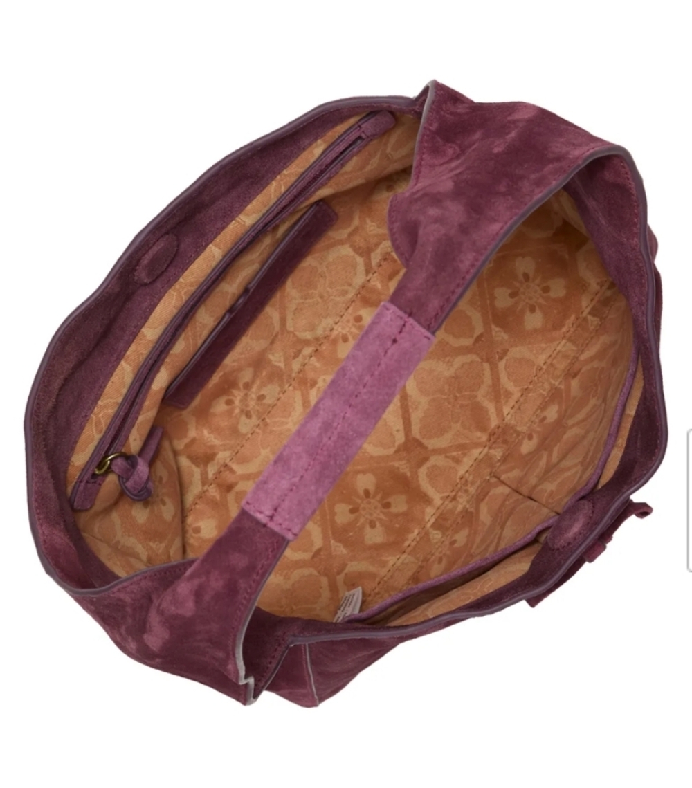 Lucky Brand Clem Suede Hobo Bag In Grapevine - Picture 3 of 11
